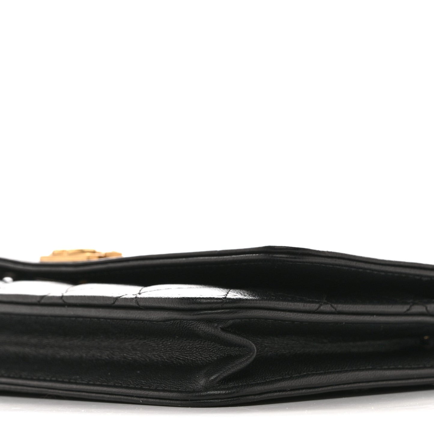 Lambskin Quilted Boy Wallet On Chain WOC Black