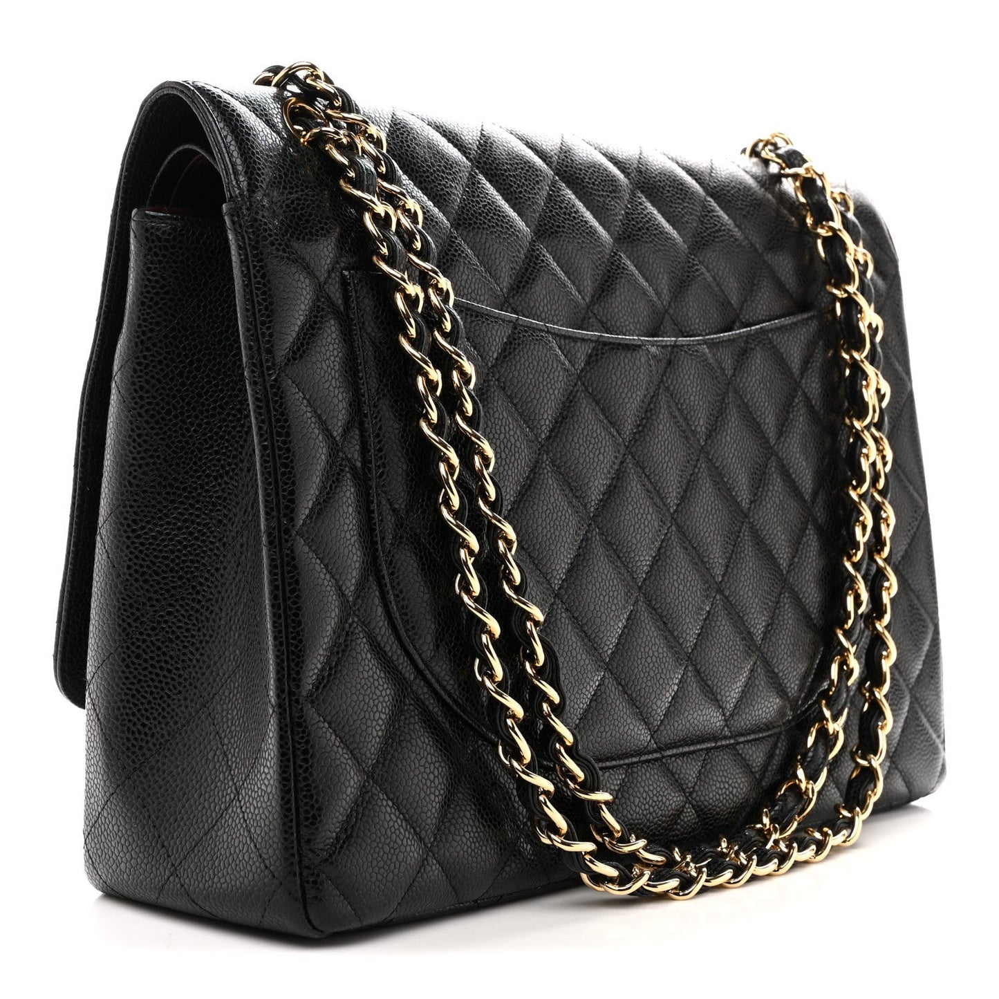 Caviar Quilted Maxi Double Flap Black