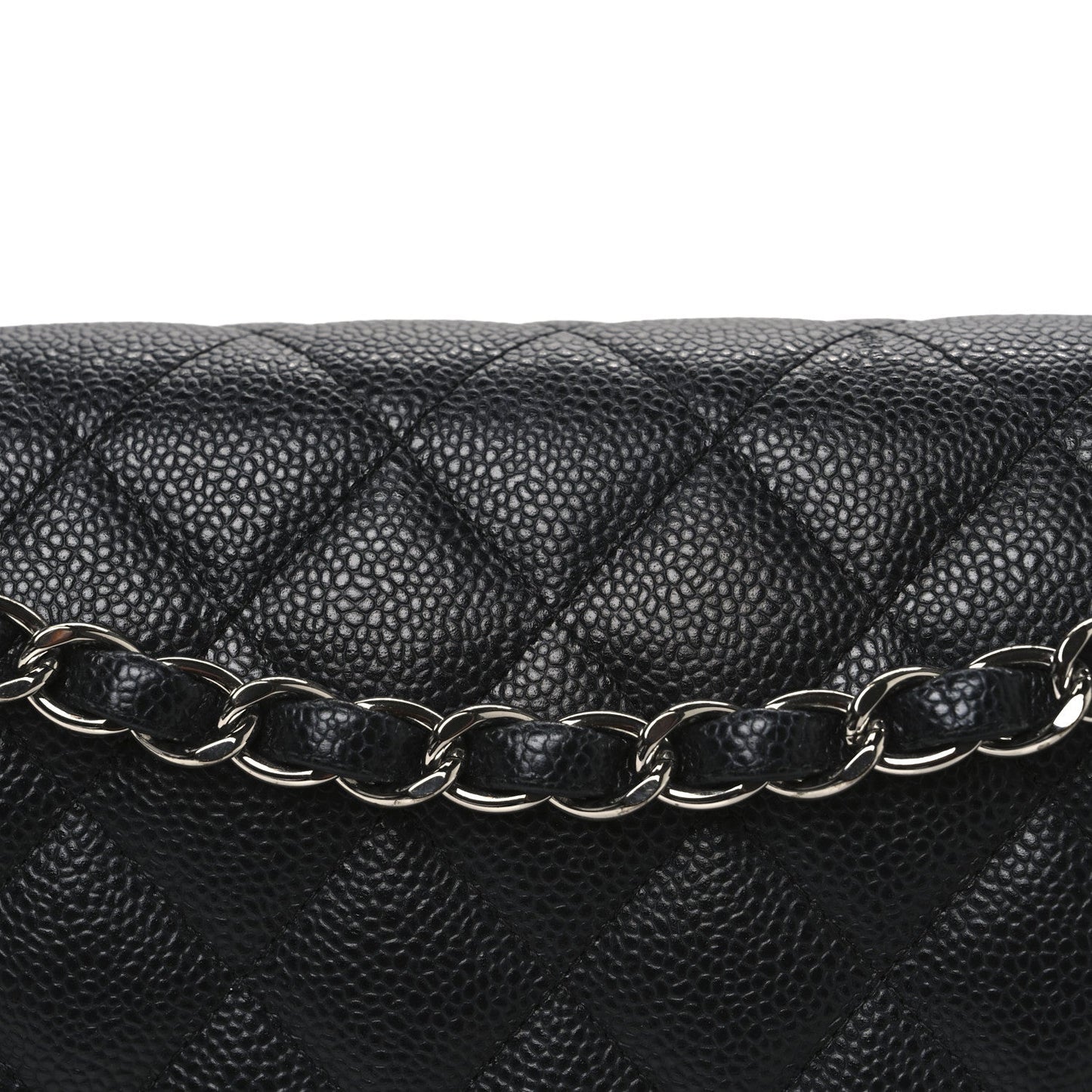 Caviar Quilted Jumbo Double Flap Black