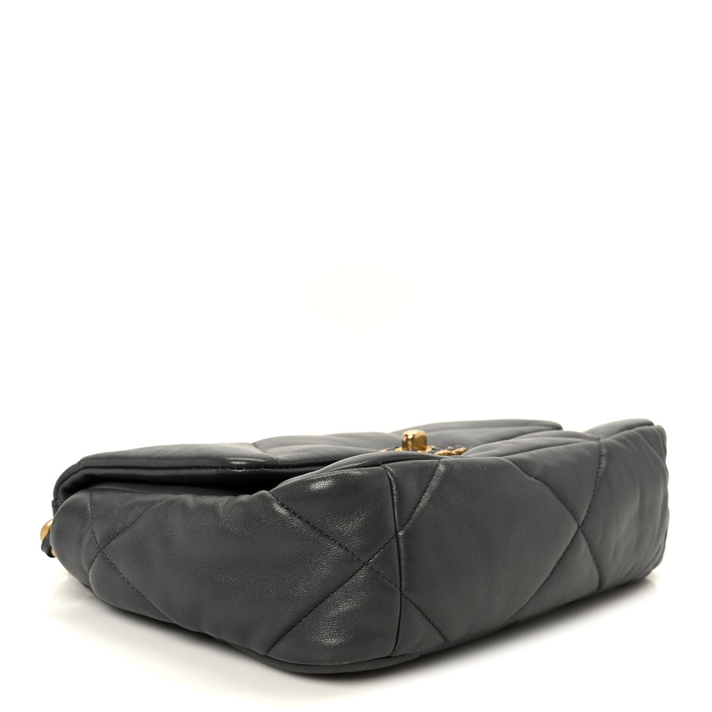 Lambskin Quilted Medium Chanel 19 Flap Dark Grey