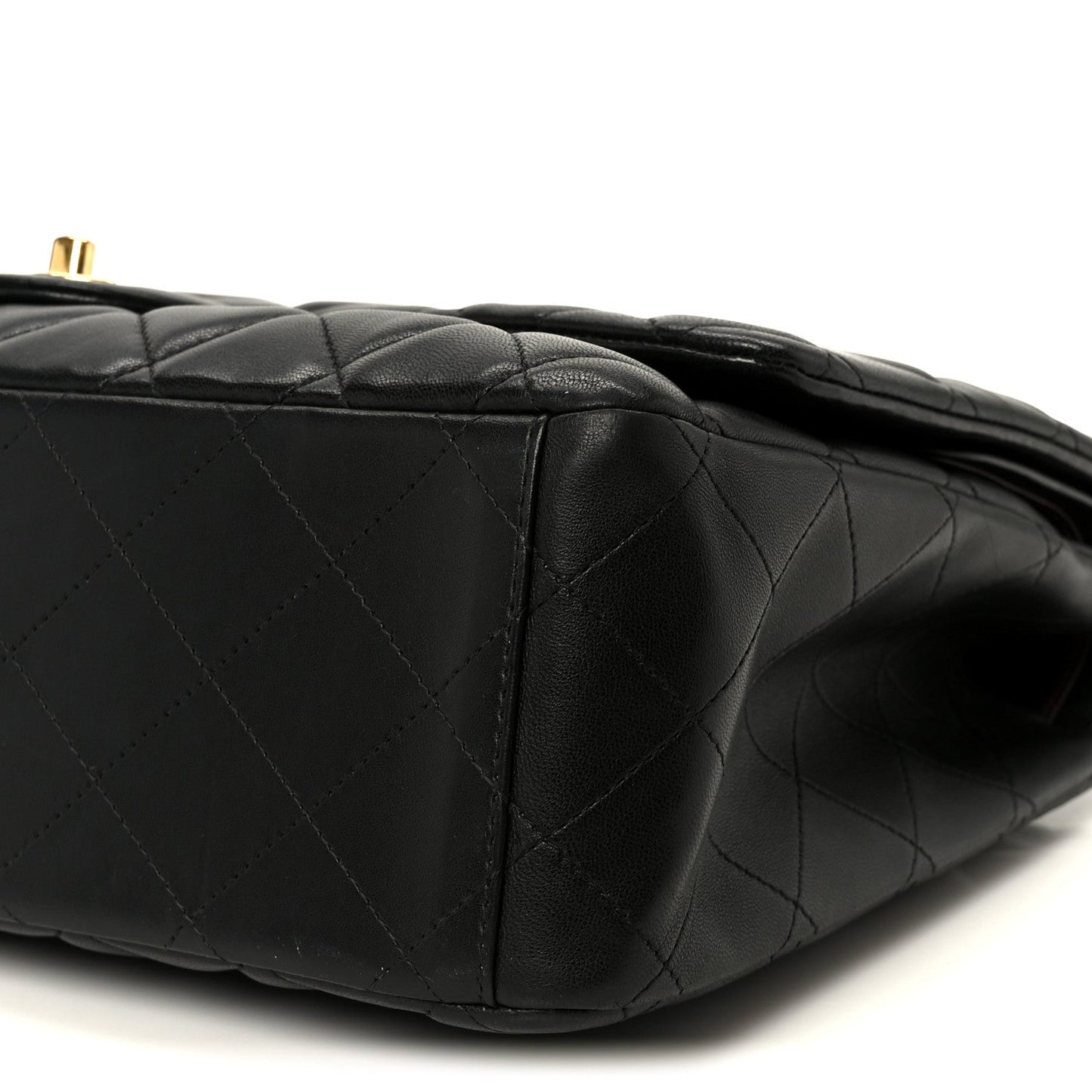 Lambskin Quilted Maxi Double Flap Black