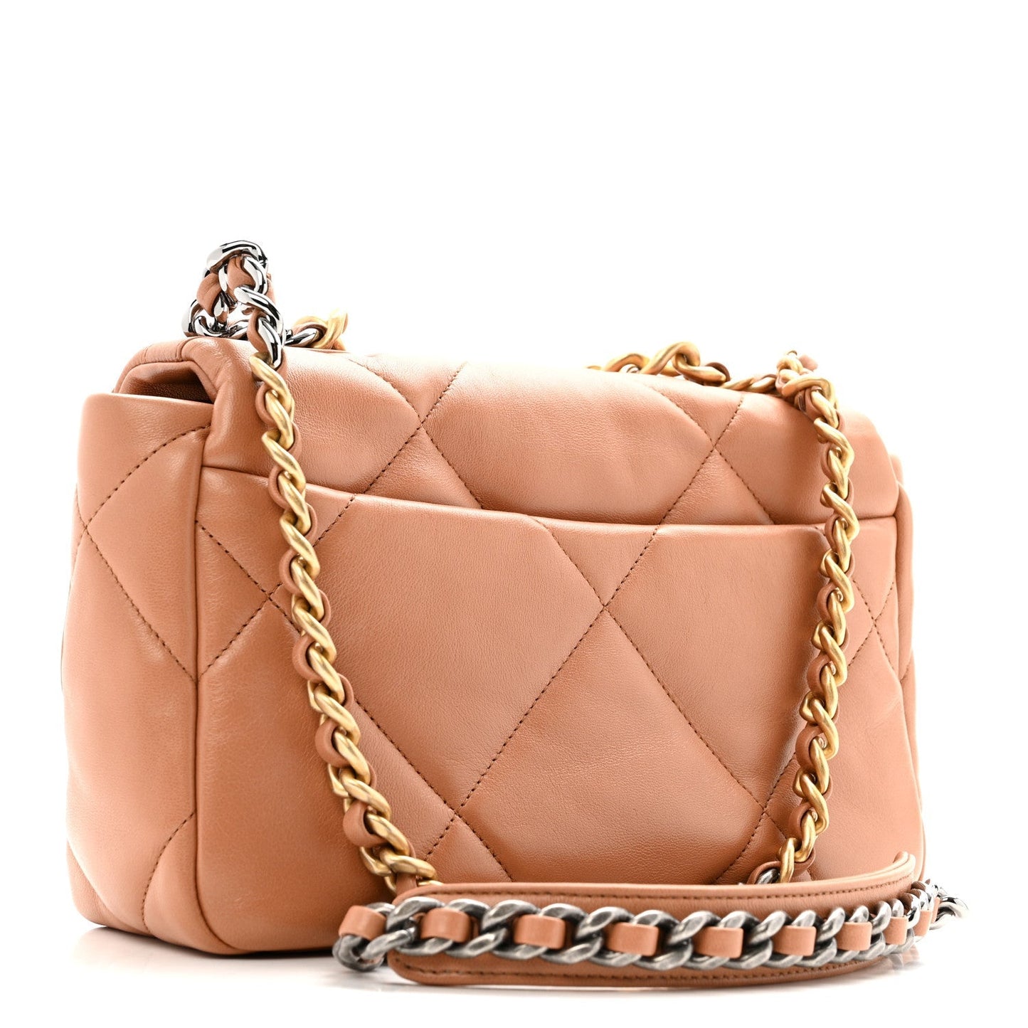 Lambskin Quilted Medium Chanel 19 Flap Brown
