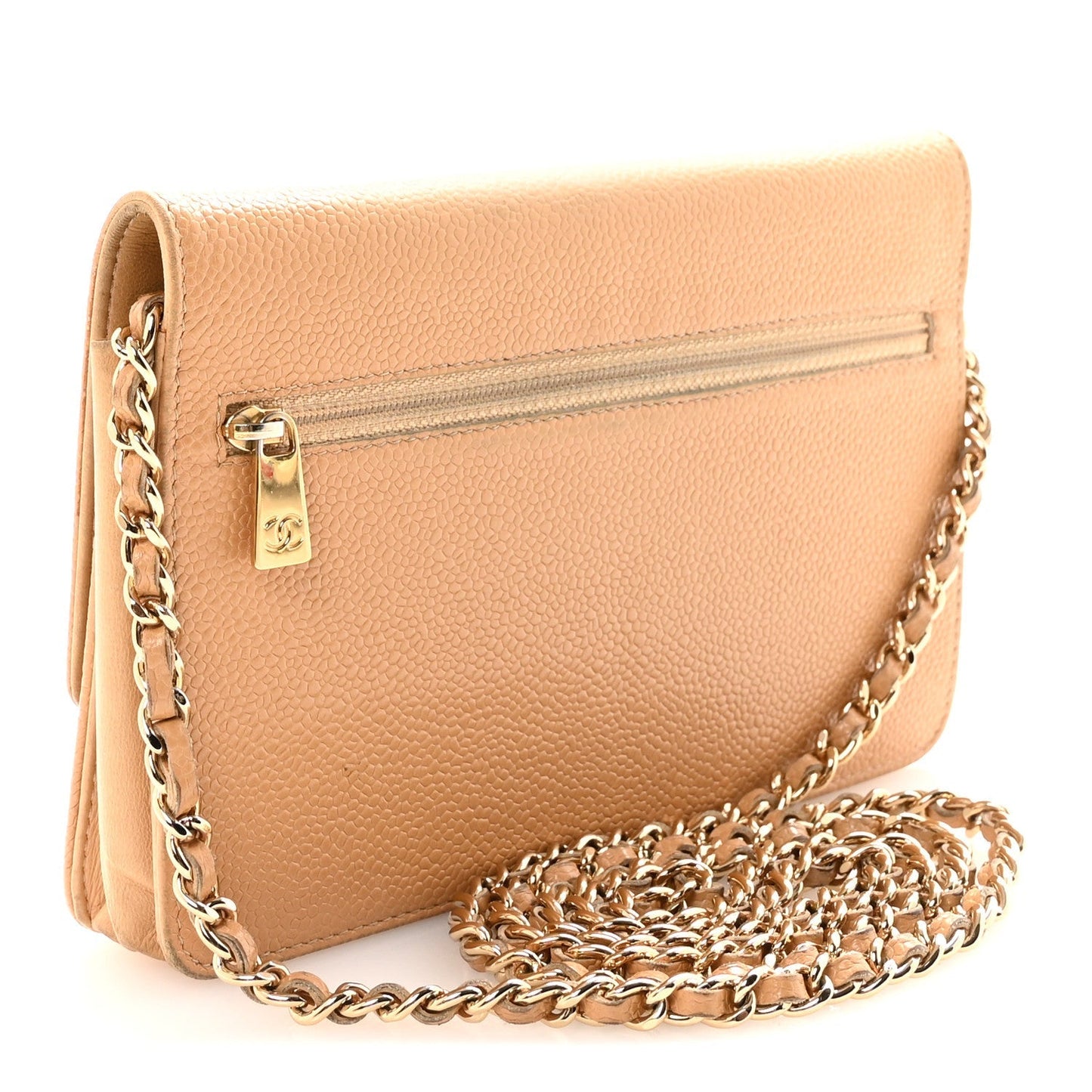 Caviar Timeless CC Wallet on Chain WOC Beige