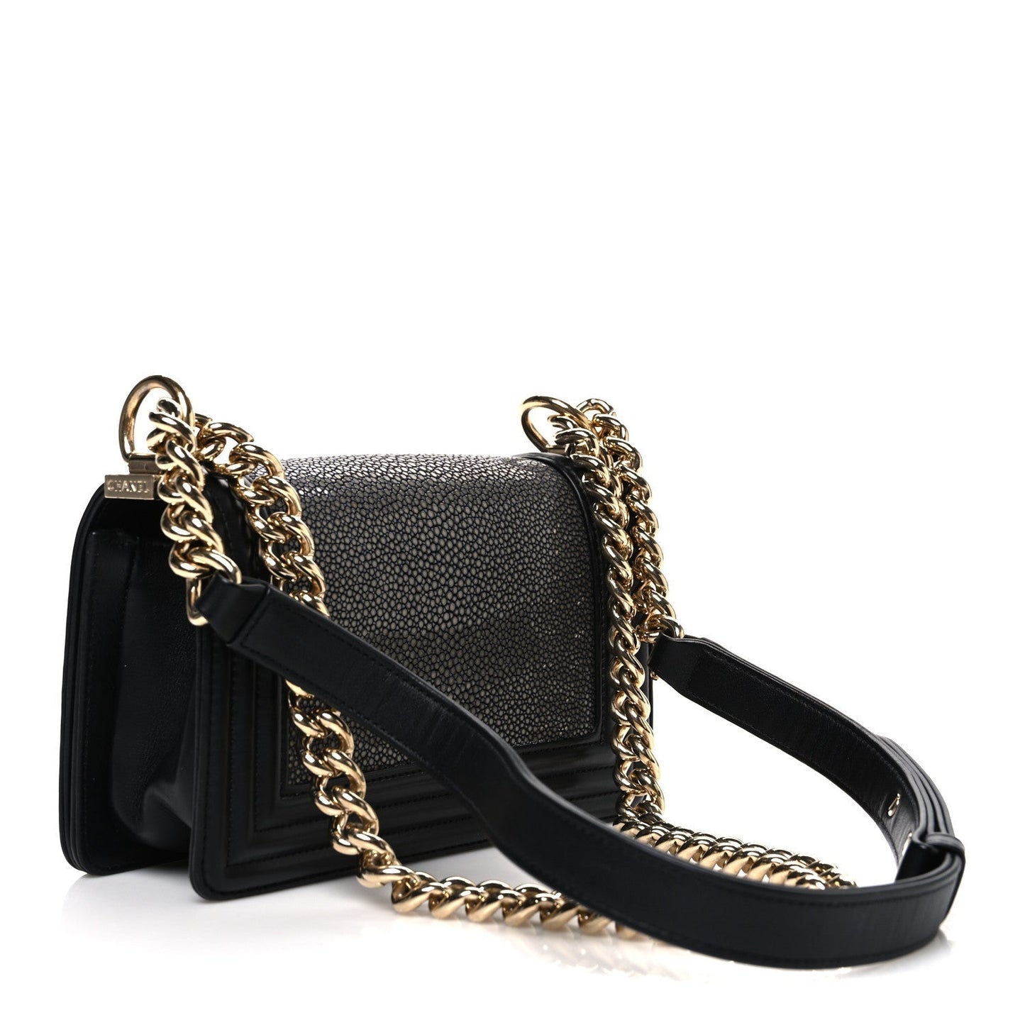 Galuchat Stingray Small Boy Flap Black