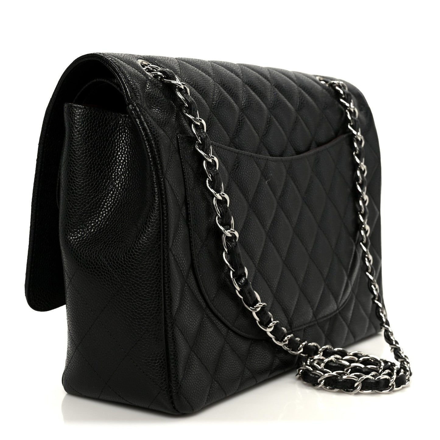 Caviar Quilted Maxi Double Flap Black