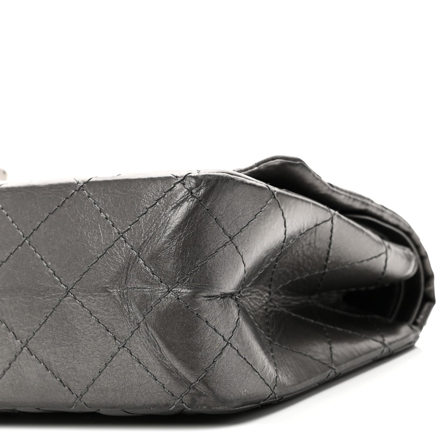 Metallic Aged Calfskin Quilted 2.55 Reissue 226 Flap Dark Grey