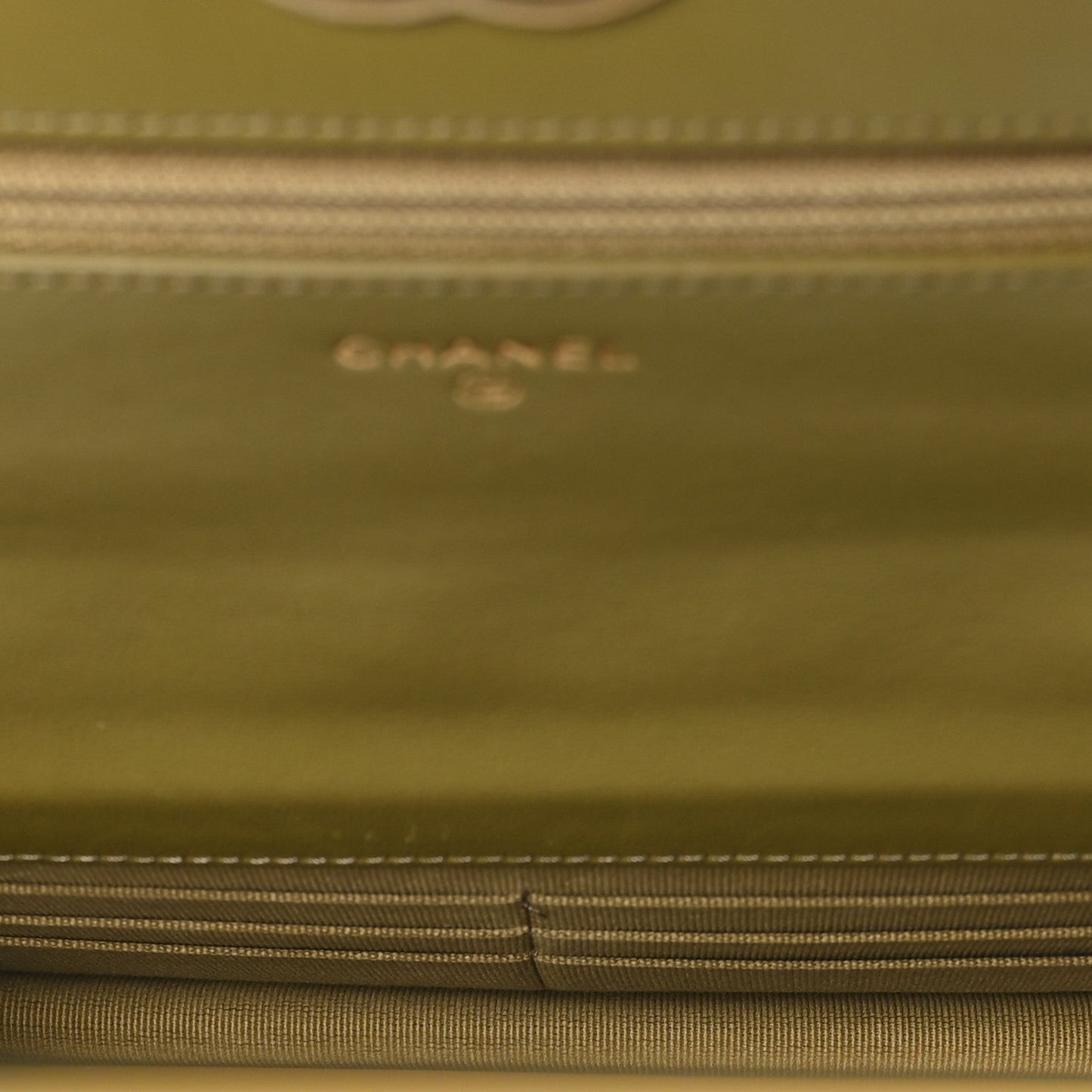 Lambskin Quilted Chanel 19 Wallet On Chain WOC Green
