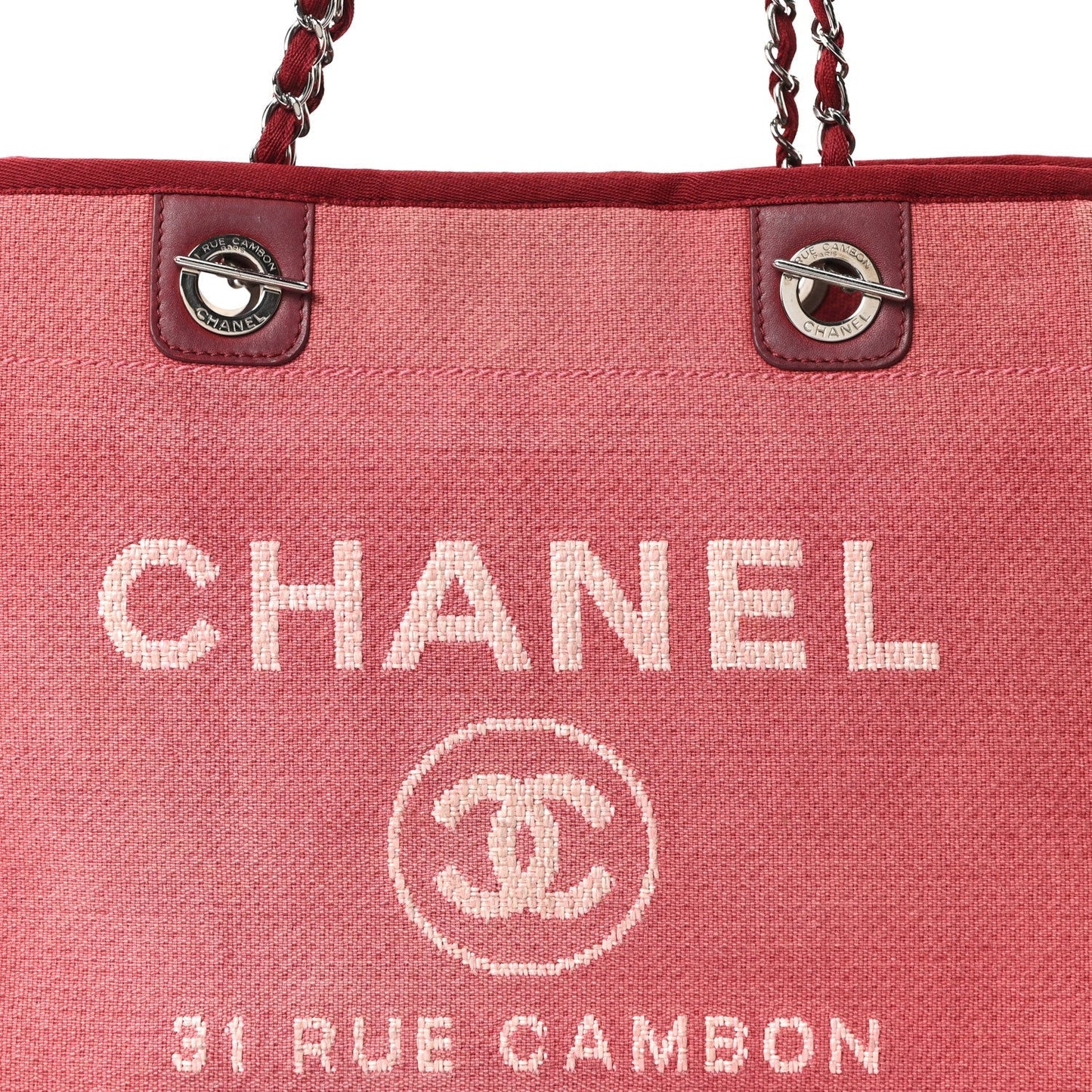 Canvas Small Deauville Tote Red