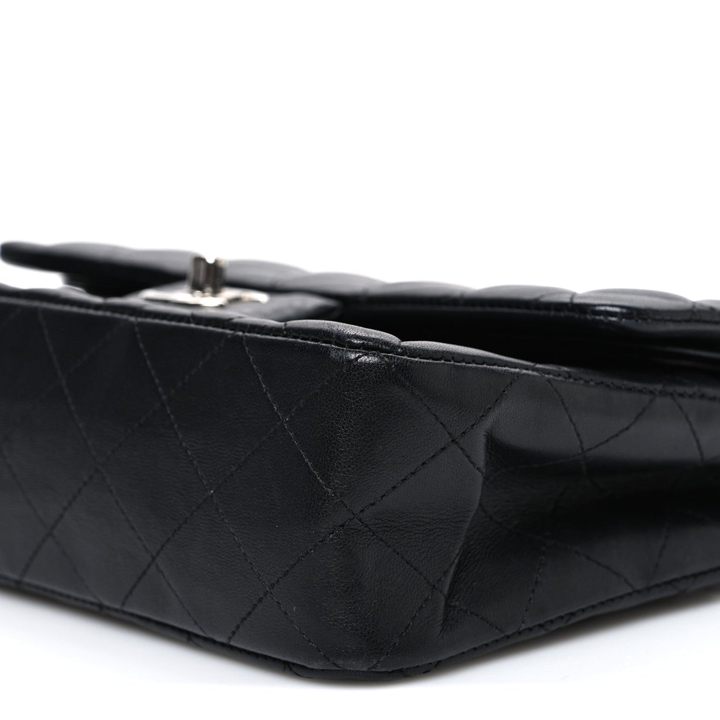 Lambskin Quilted Small Double Flap Black