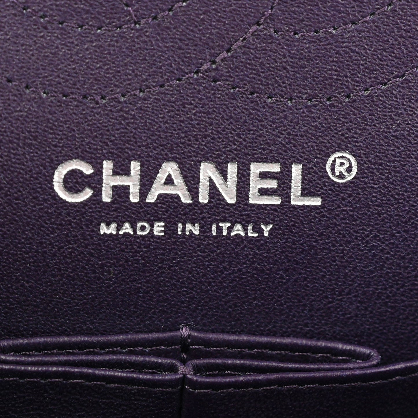 Aged Calfskin Quilted 2.55 Reissue Mini Flap Dark Purple