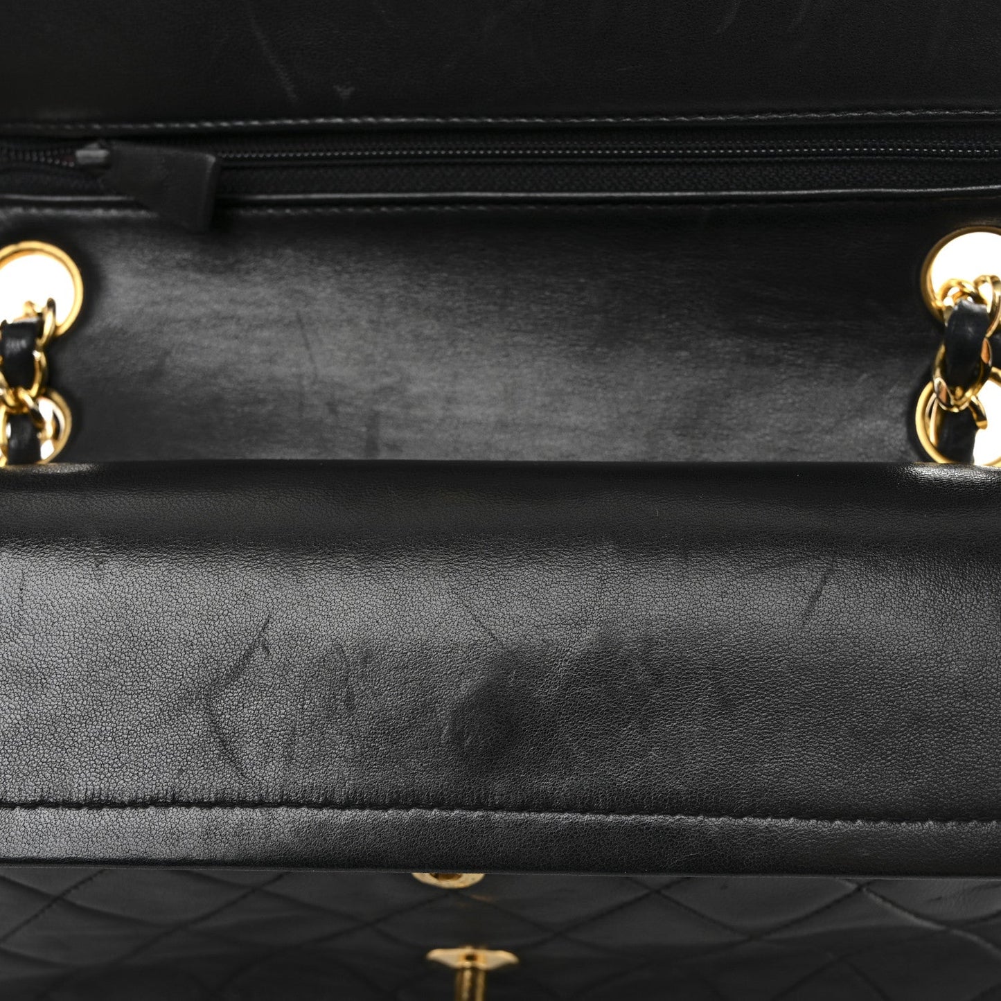 Lambskin Quilted Small Double Flap Black