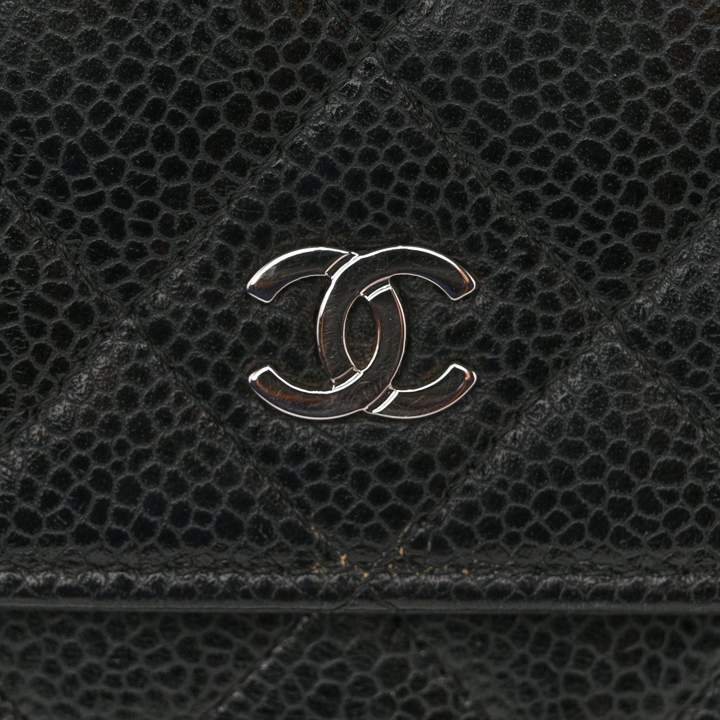 Caviar Quilted Wallet On Chain WOC Black
