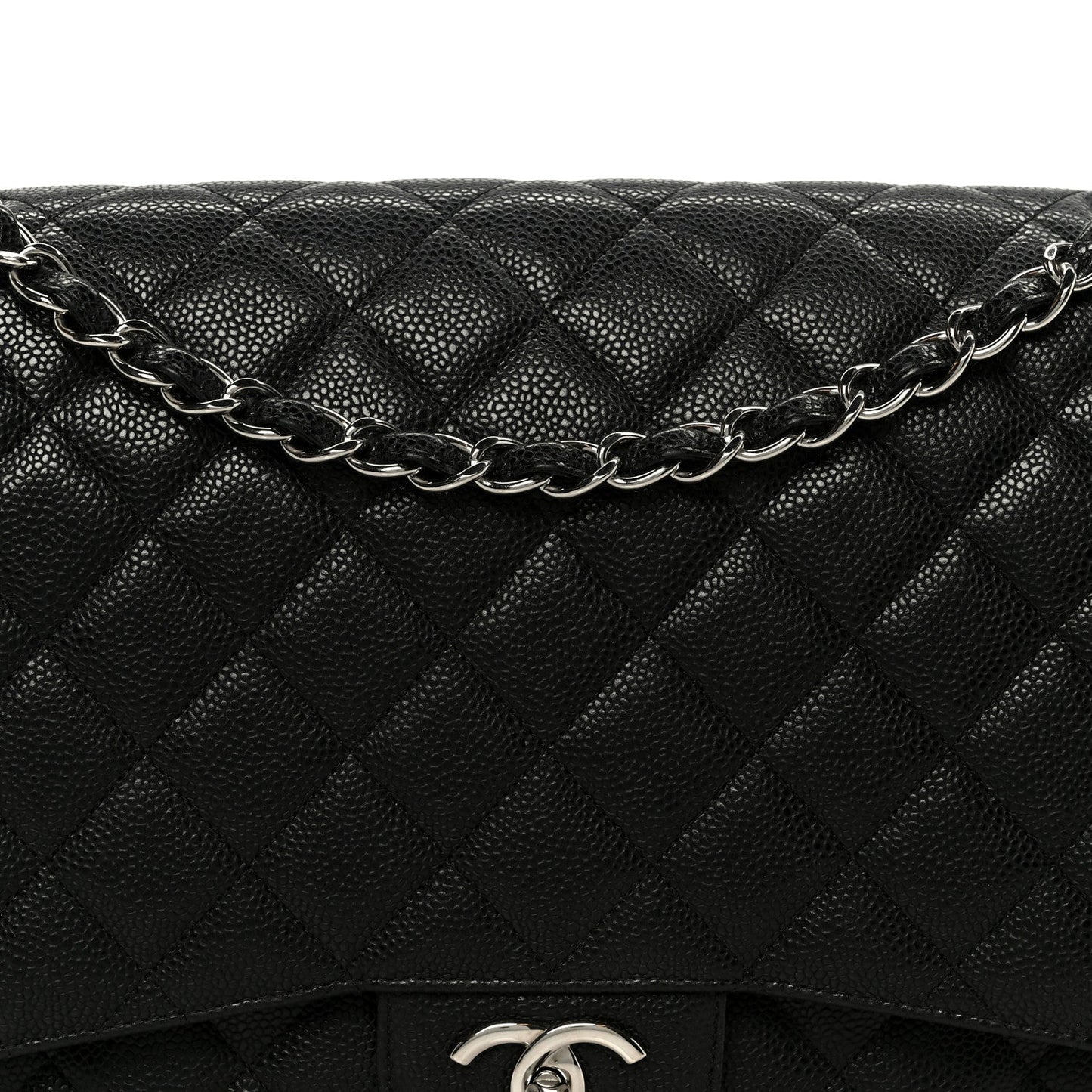 Caviar Quilted Maxi Double Flap Black